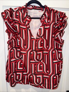 Michelle McDowell 
Red and black blouse 
XL
